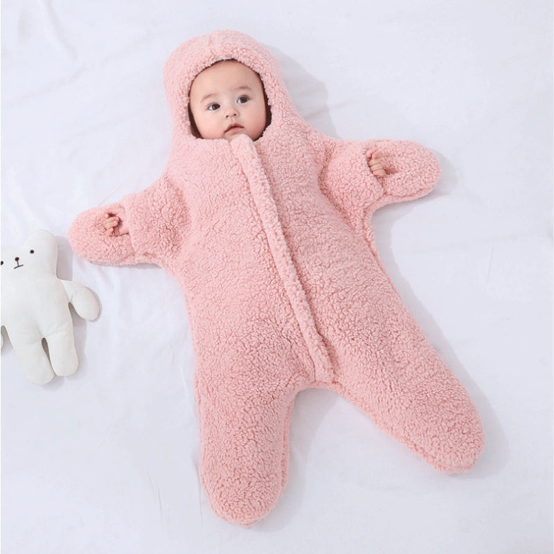 Couverture étoile Pilou Pilou bleue pour bébé, vue de face