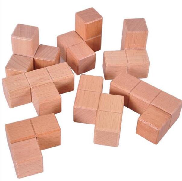 Solution du Cube Soma montrant l'assemblage final