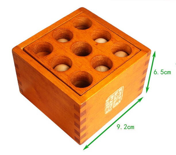 Dimensions du casse-tête en bois avec boules