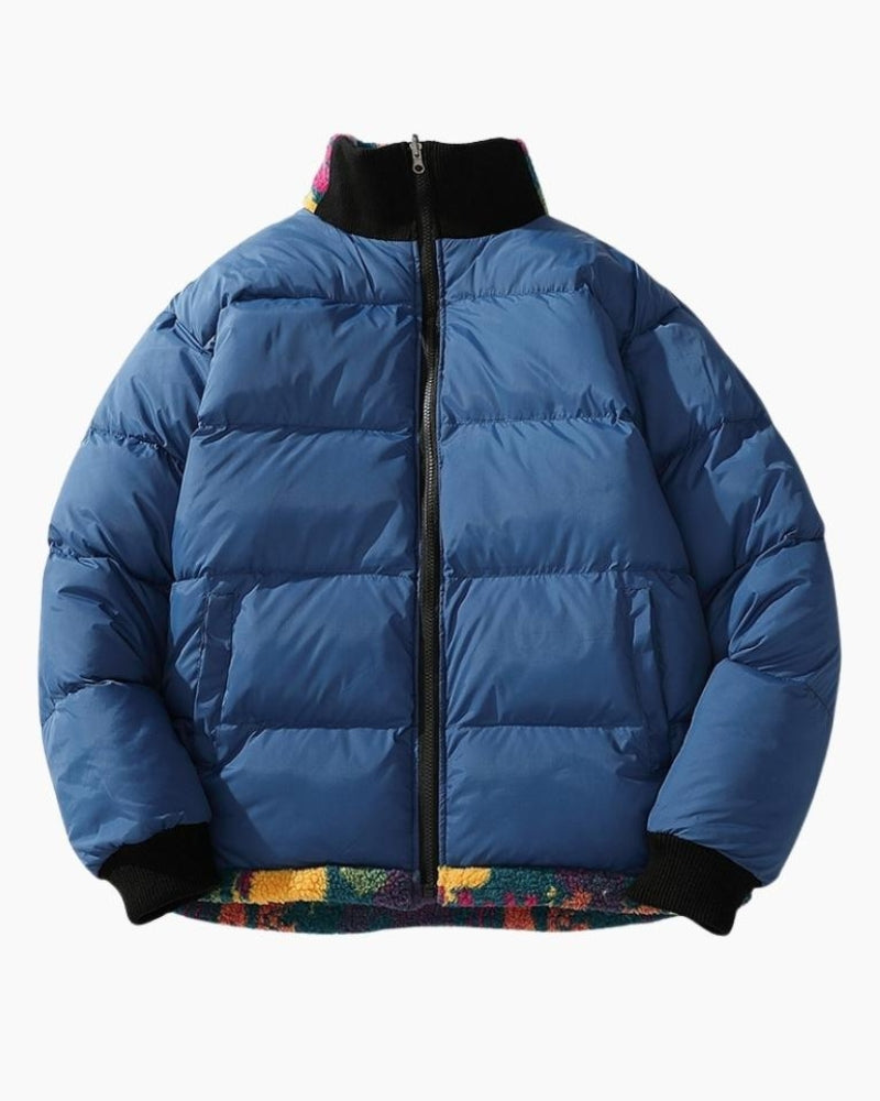 Doudoune réversible avec motifs animaux multicolores