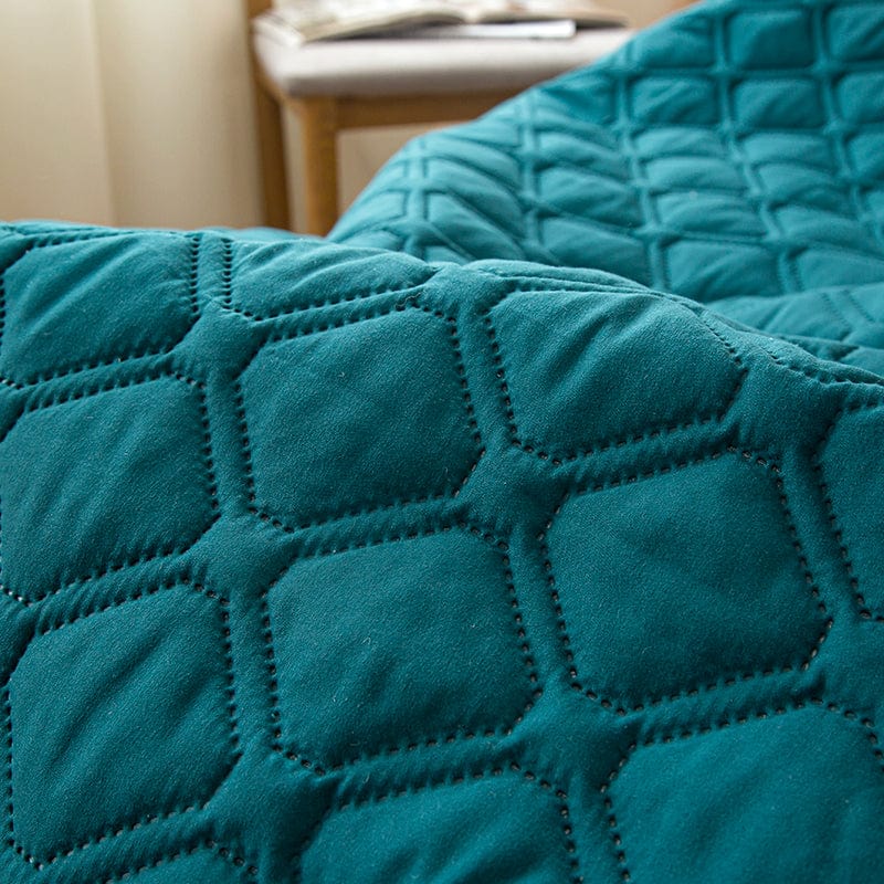 Drap housse imperméable couvrant un matelas, vue de dessus