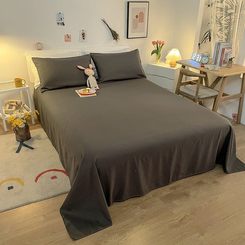 Vue rapprochée d'un drap housse gris foncé texturé