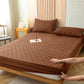 Drap housse imperméable couvrant un matelas, vue de dessus