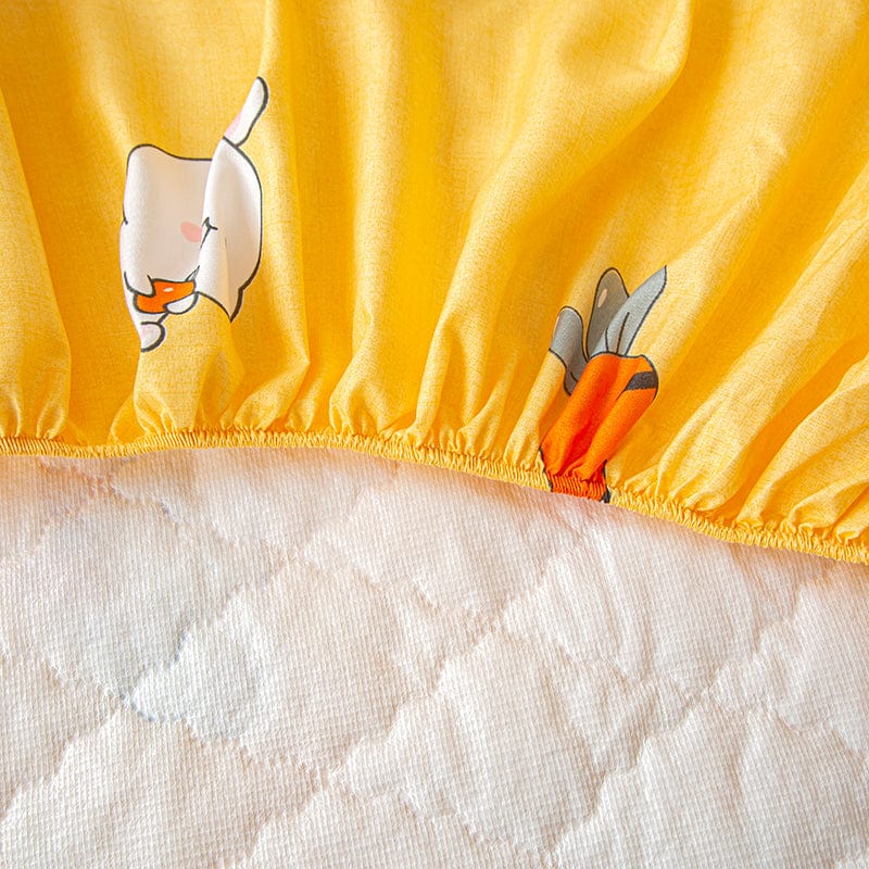 Vue d'ensemble du drap housse couvrant un lit double