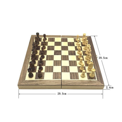 Détails du plateau d'échecs magnétique en bois