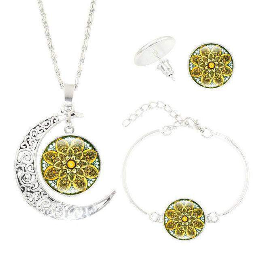 Détail des motifs mandala sur le pendentif
