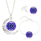 Collier ajustable avec pendentif demi-lune et motifs mandala