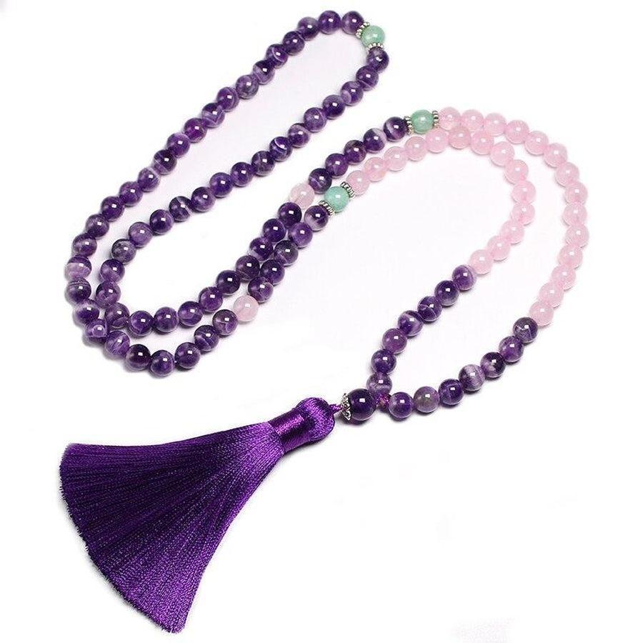 Bracelet en pierres naturelles améthyste et amazonite