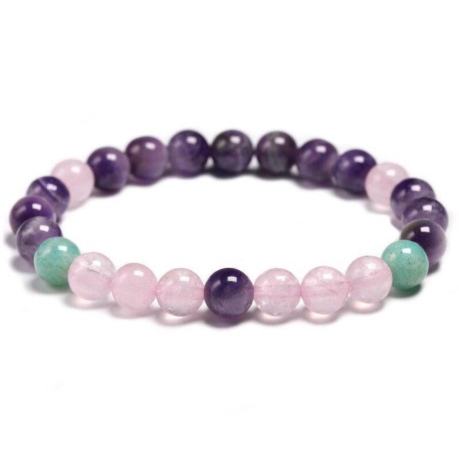 Détail des perles colorées du collier Mala fait main