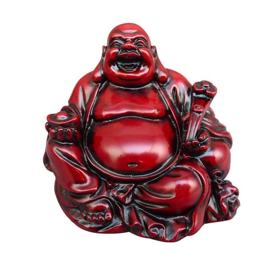 Bouddha rieur en résine, petite taille, vue de face