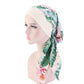 Foulard chimio vert à motifs avec bandeau intégré