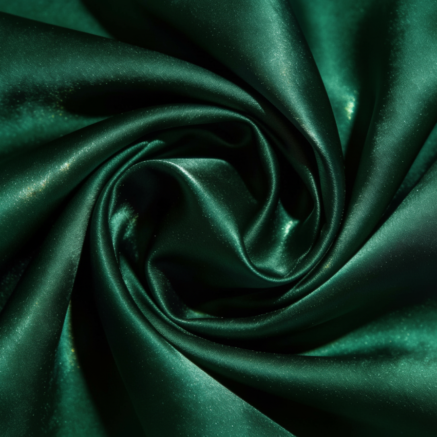 Gros plan sur la texture lisse de la soie verte