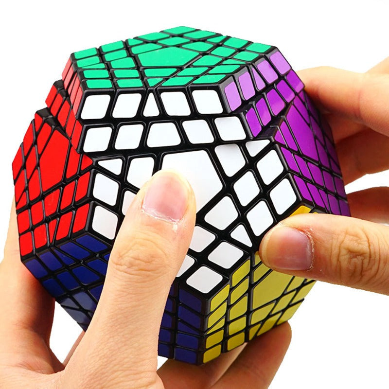 Puzzle Gigaminx 12 faces, vue de dessus colorée