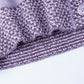 Détail des boutons du gilet cocooning violet