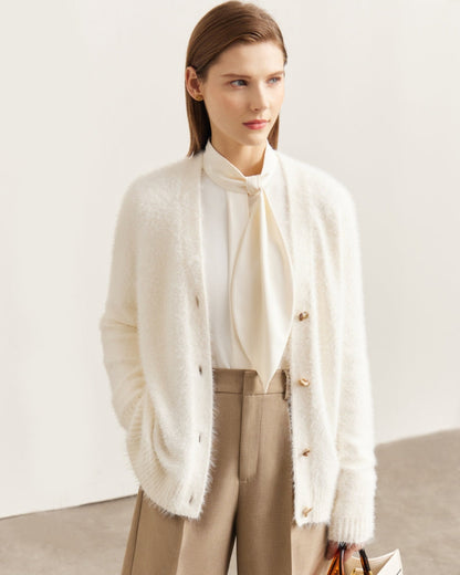 Gilet ample blanc cassé, parfait pour un look tendance