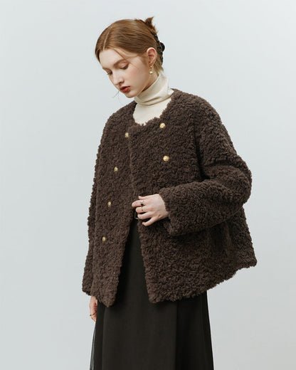 Gilet marron ample en duvet, parfait pour mi-saison