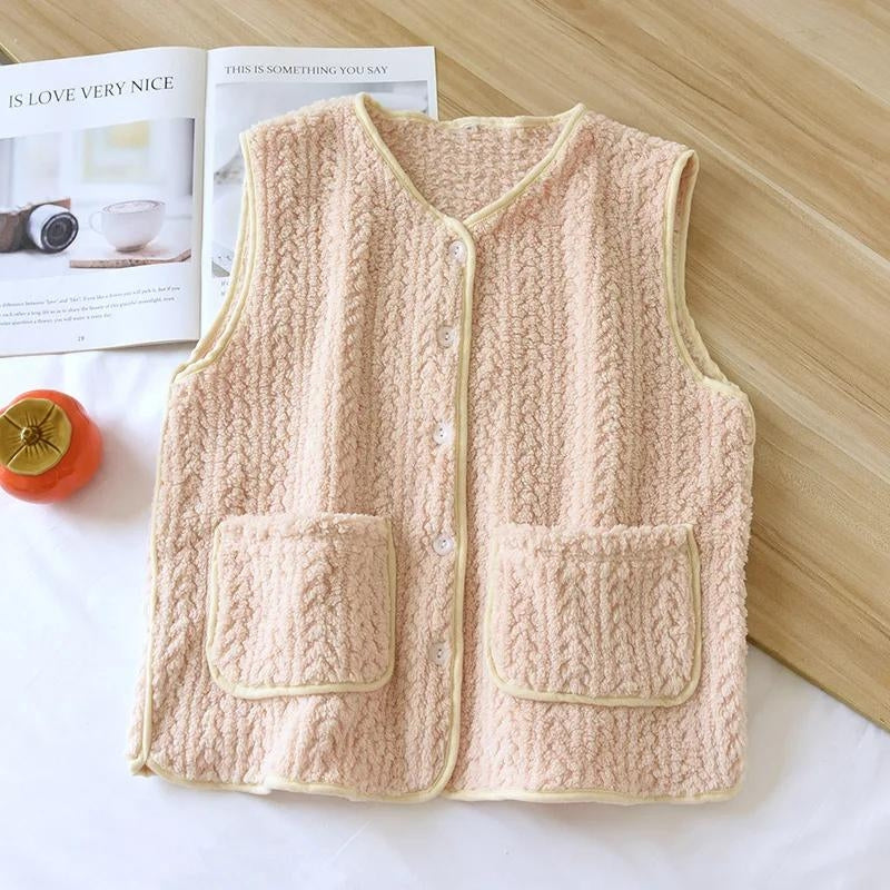 Gilet pyjama rose en Pilou Pilou pour femme, vue de face