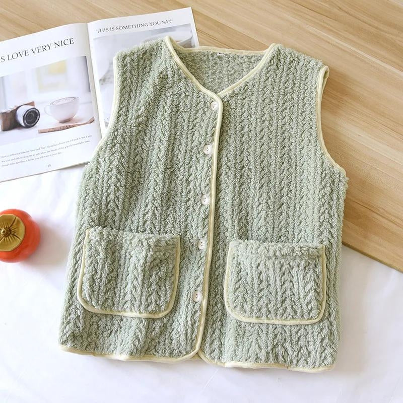 Gilet pyjama vert en Pilou Pilou avec poches pratiques