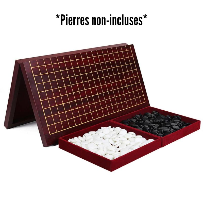 Goban pliable en bois avec lignes dorées sur fond lisse