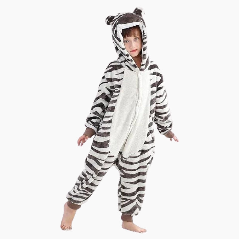 Vue de face grenouillère zèbre polaire pour enfant