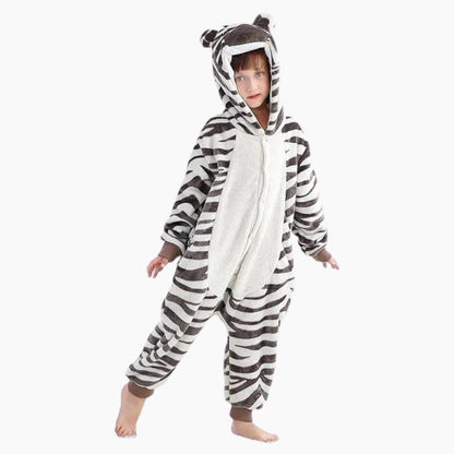 Vue de face grenouillère zèbre polaire pour enfant