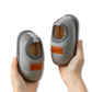Chaussons bébé gris en velours, semelle antidérapante
