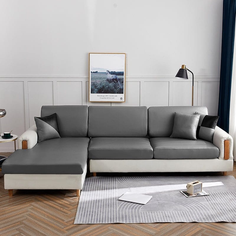 Installation facile de la housse sur un canapé moderne