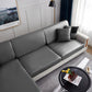 Housse en simili cuir gris sur coussin de canapé