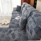 Vue latérale de la housse polaire grise sur coussin de dossier