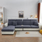 Housse polaire grise extensible, ajustée sur un coussin de canapé