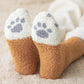 Chaussettes mi-mollet en laine, mélange blanc et orange