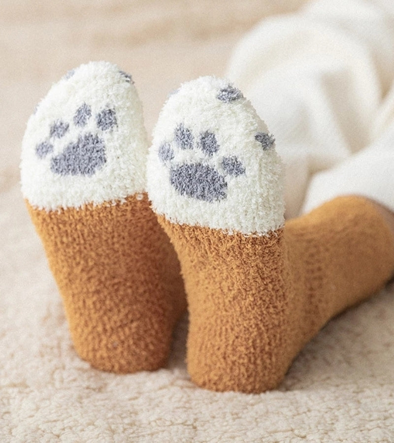 Chaussettes mi-mollet en laine, mélange blanc et orange