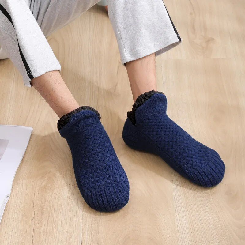 Chaussettes d'hiver en Pilou Pilou bleu marine pour homme