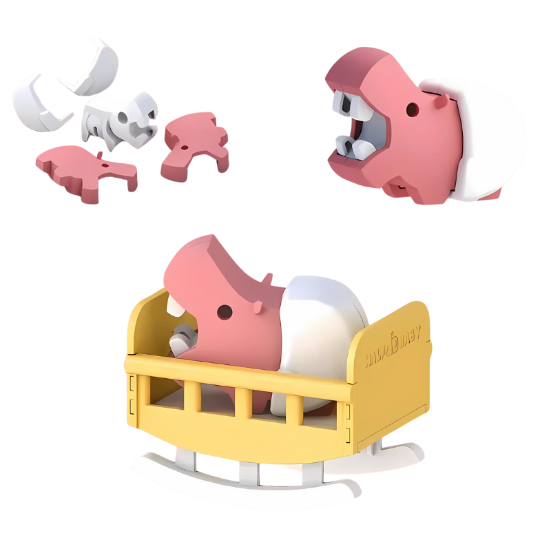 Puzzle hippopotame 3D avec pièces sécurisées
