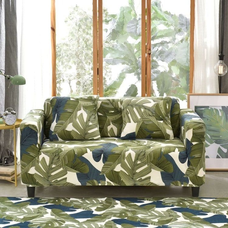 Housse extensible s'adaptant à différentes formes de canapés