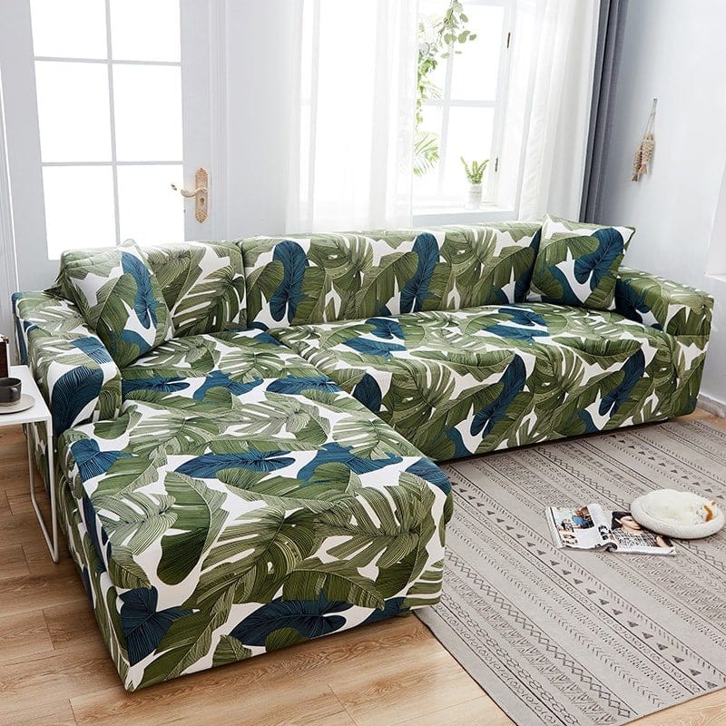 Housse de canapé extensible sur un canapé moderne