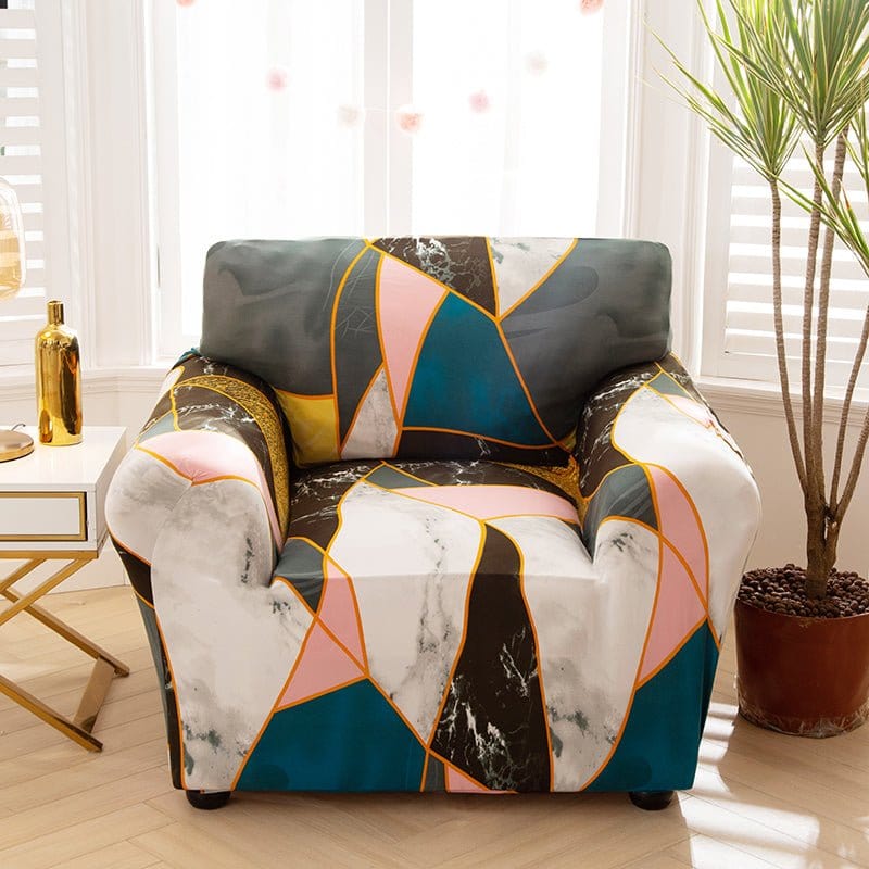 Vue latérale d'une housse de fauteuil en spandex