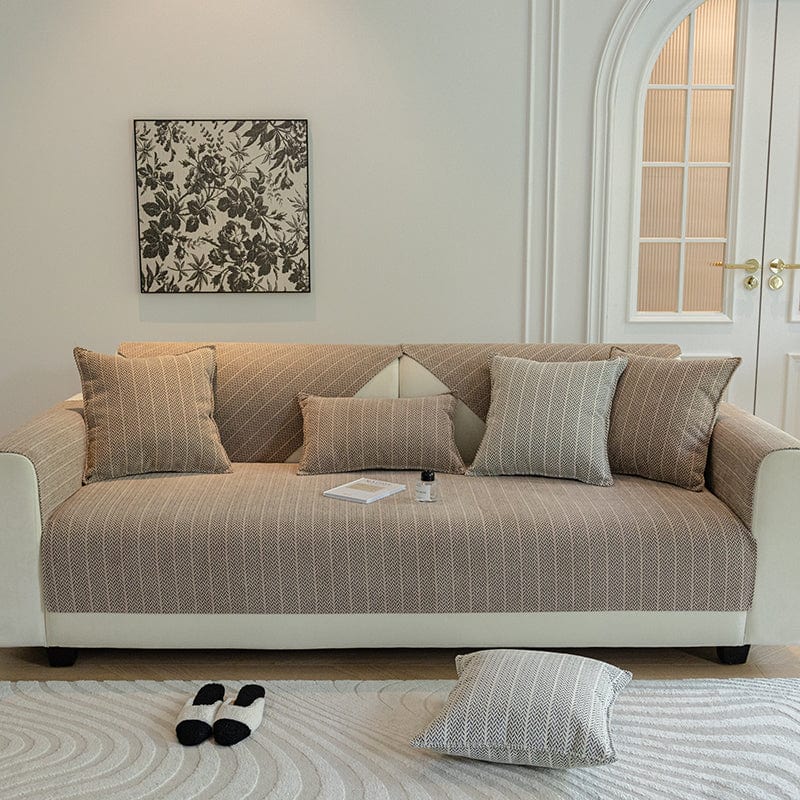 Housse de canapé en tissu italien avec motif chevron