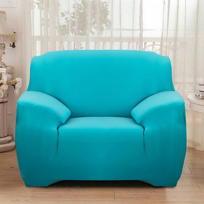 Housse extensible ajustée sur un canapé d'angle