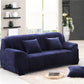 Housse de canapé bleu marine en velours extensible, vue de face