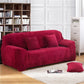 Zoom sur texture velours bordeaux, détail de la housse