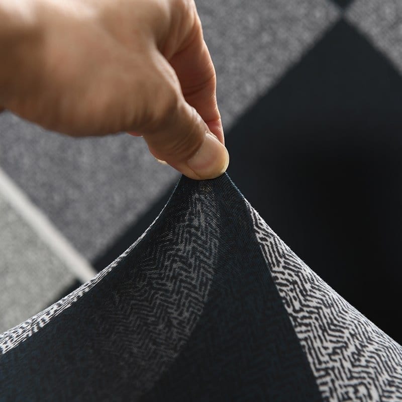Gros plan sur la texture jacquard extensible de la housse
