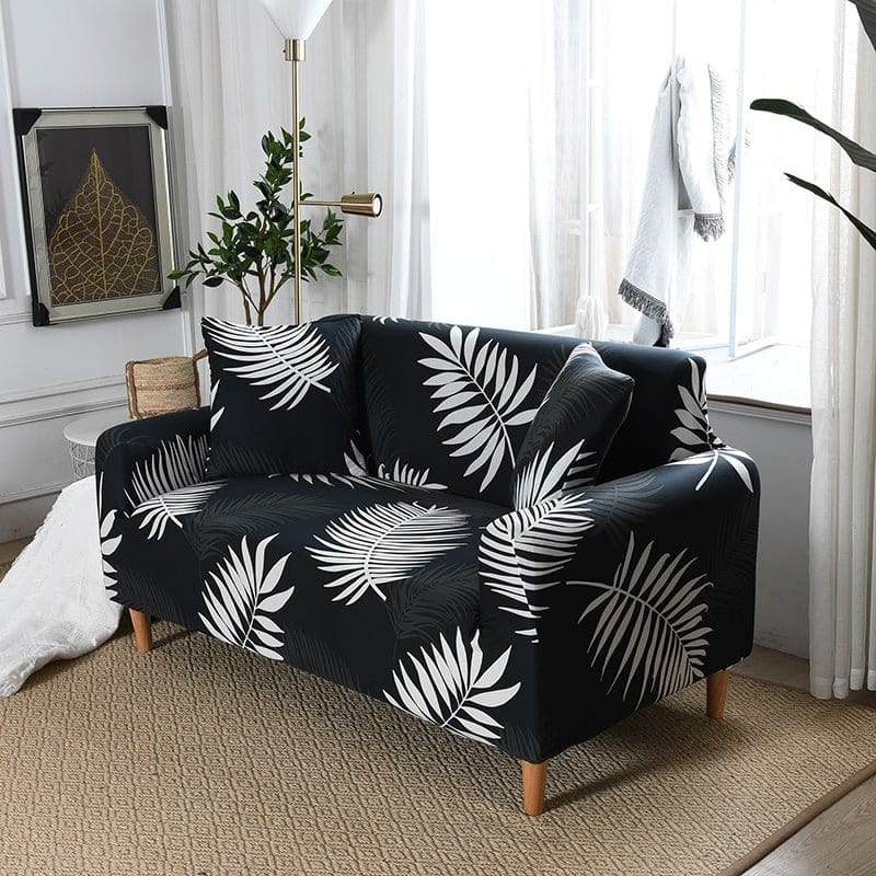 Housse de canapé ajustée sur un canapé d'angle moderne