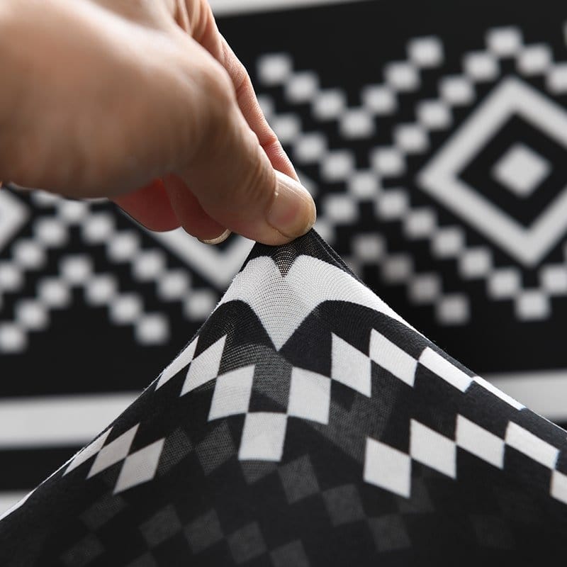 Gros plan sur le tissu jacquard déperlant de la housse de canapé