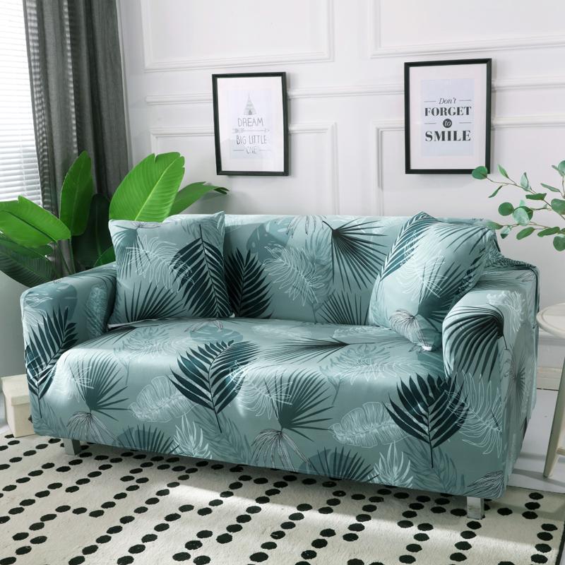 Housse de canapé verte avec motif jungle, vue de face