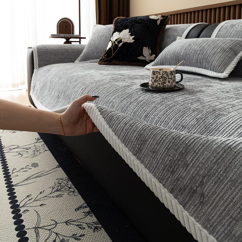 Détail du tissu chenillé italien avec texture moderne