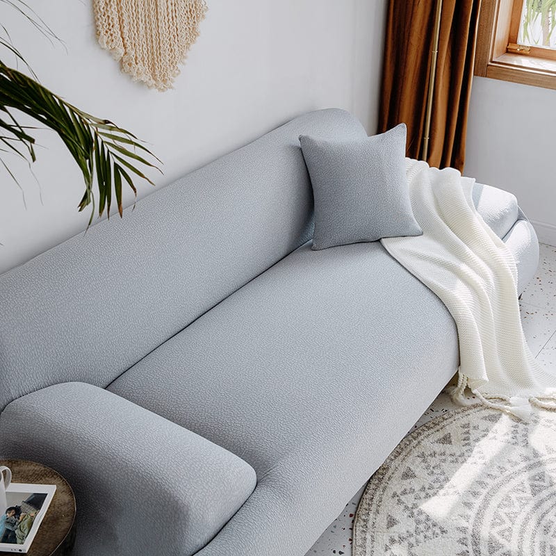 Gros plan sur le tissu jacquard déperlant gris clair