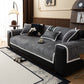 Housse de canapé gris foncé en tissu chenille côtelé