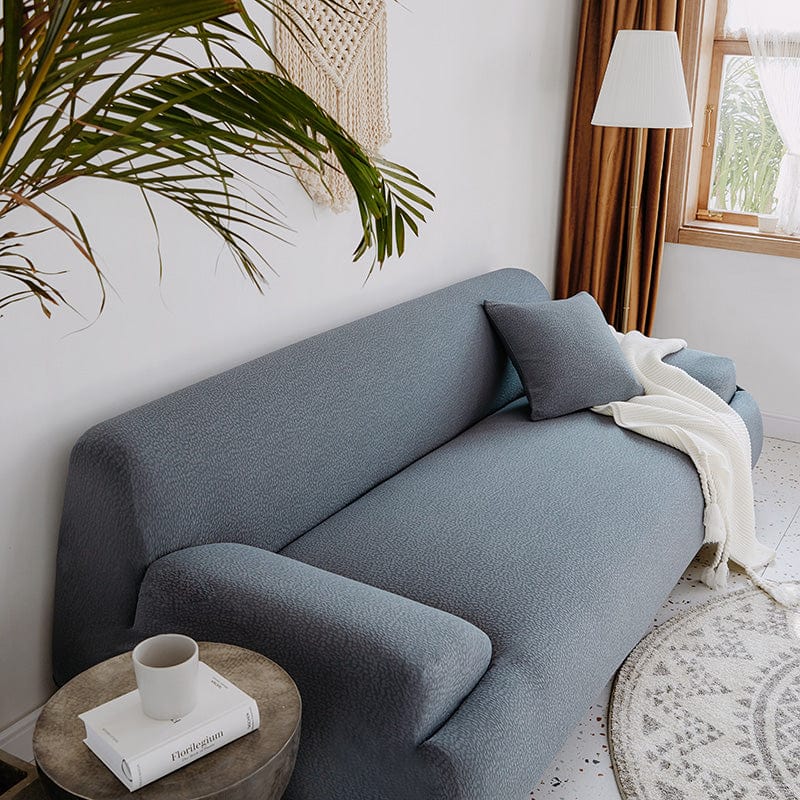 Gros plan sur le tissu jacquard déperlant gris