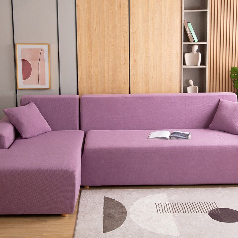 Zoom sur le tissu jacquard déperlant violet